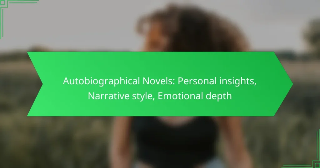Autobiographical Novels: Personal insights, Narrative style, Emotional depth