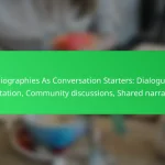 Biographies As Conversation Starters: Dialogue facilitation, Community discussions, Shared narratives
