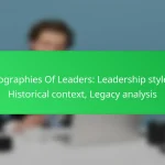 Biographies Of Leaders: Leadership styles, Historical context, Legacy analysis