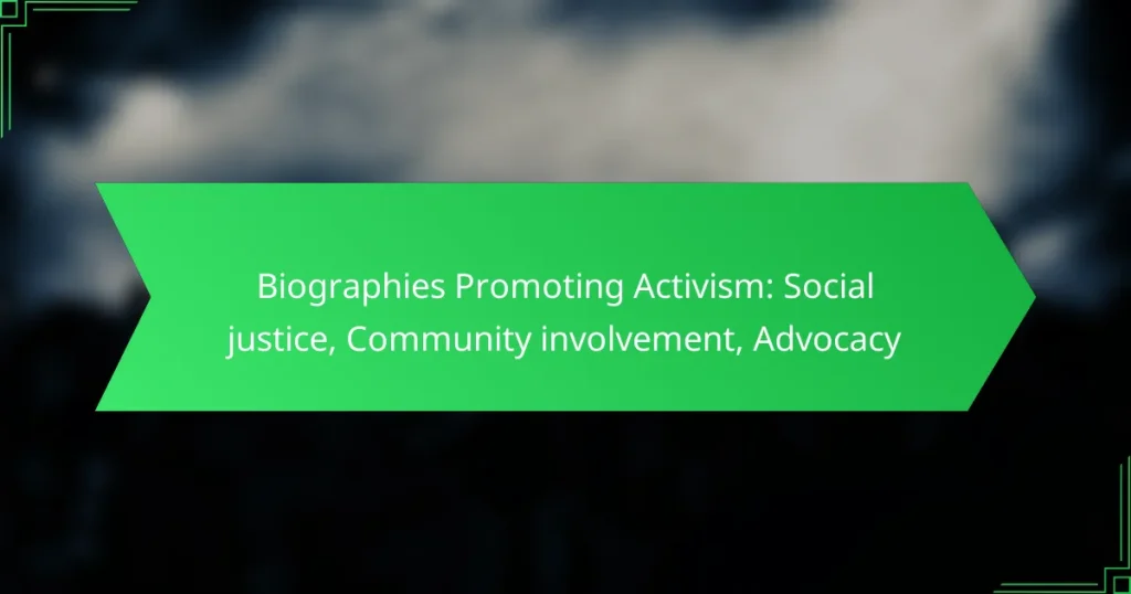 Biographies Promoting Activism: Social justice, Community involvement, Advocacy