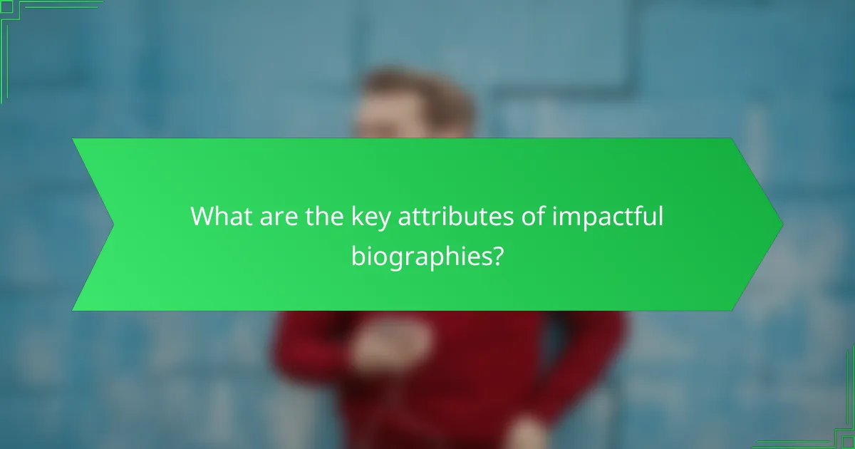 What are the key attributes of impactful biographies?