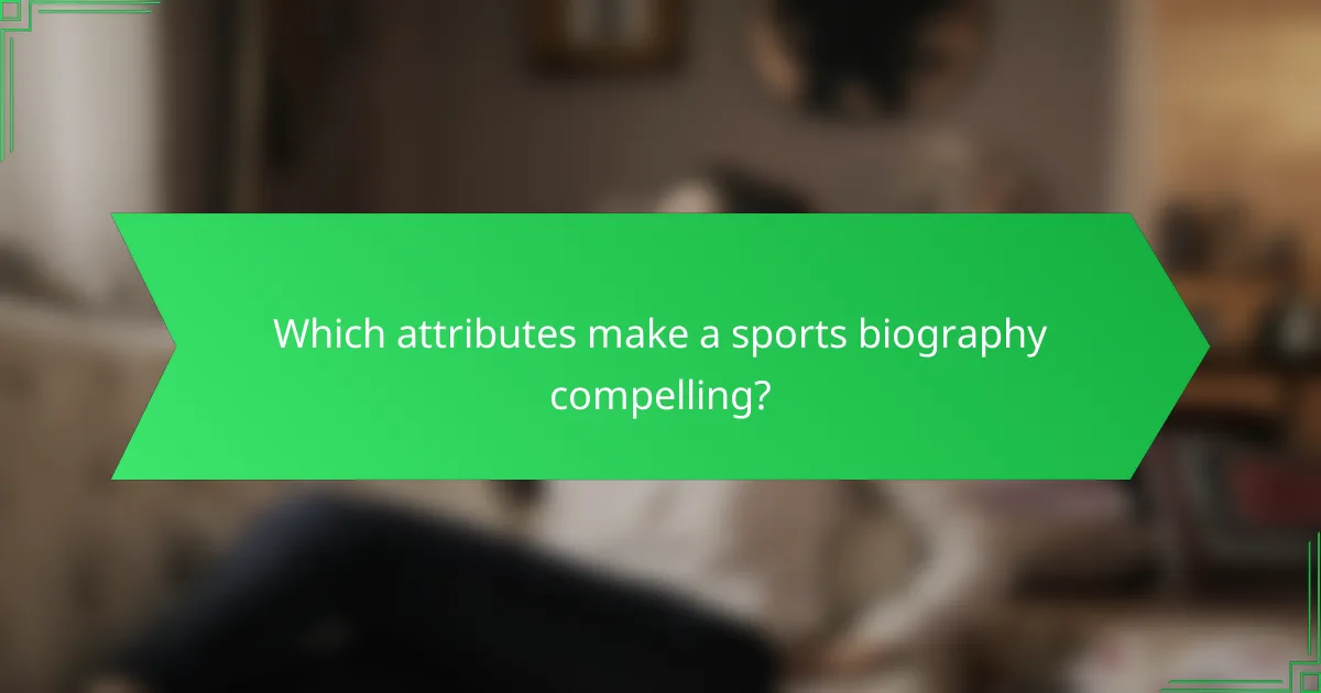 Which attributes make a sports biography compelling?